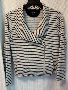 Calvin Klein Performance Striped Quick-Dry Moto Jacket Size XL
